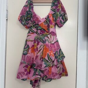 Tropical Pink Floral Mini Dress